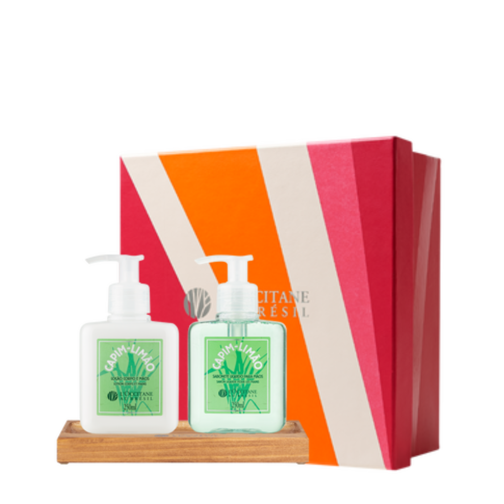 Presente Sabonete e Lo&ccedil;&atilde;o Capim-Lim&atilde;o com Suporte Lavabo, ,  large image number 0